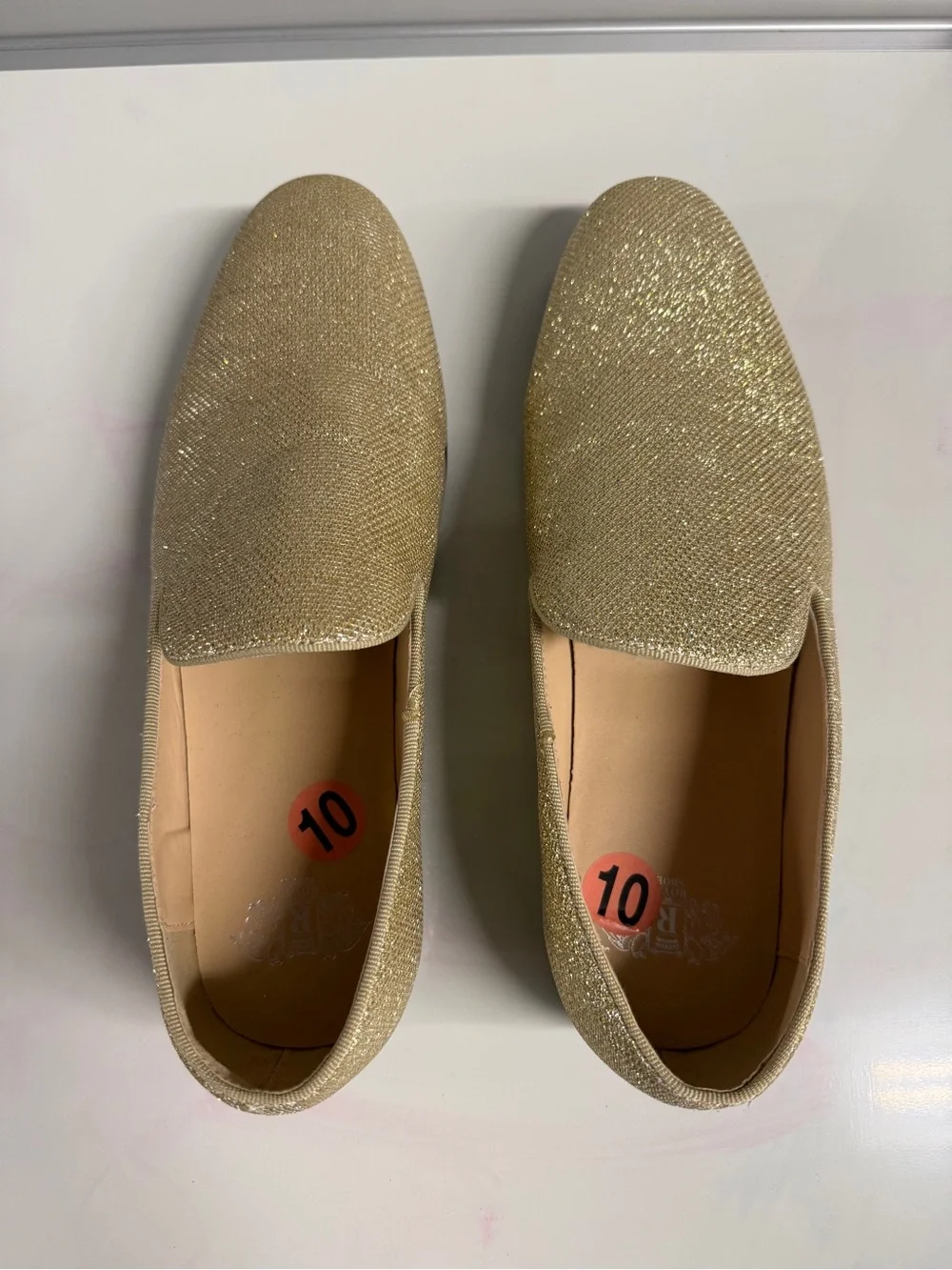 Sparkle Gold Sequins Men’s Slip-On Loafers